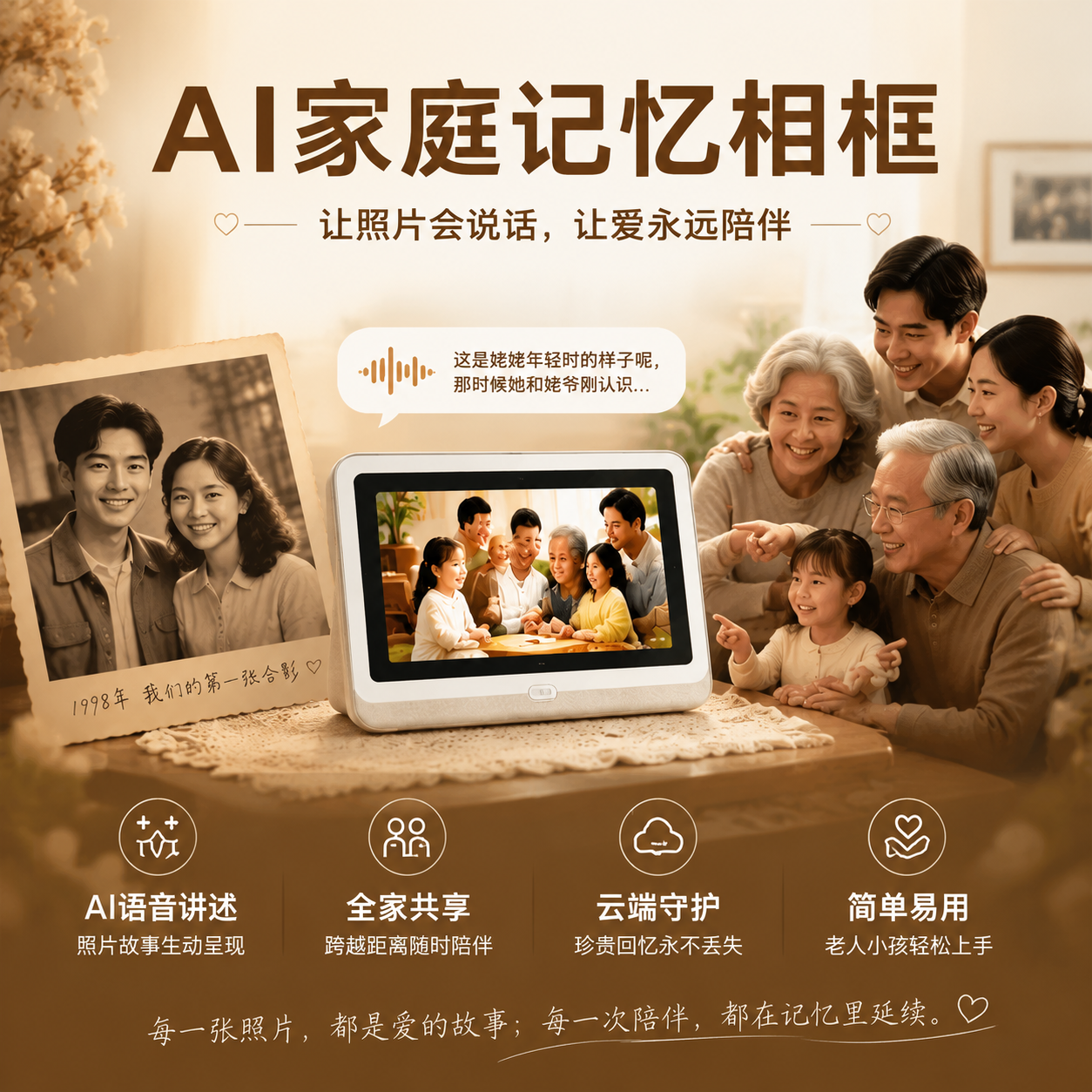 众杰 AI家庭记忆相框-预售